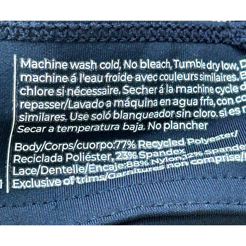 Adore Me Women Evelin Contour Black Sports Bra 1X Lace Floral Trim Racerback R2 - Picture 11 of 11